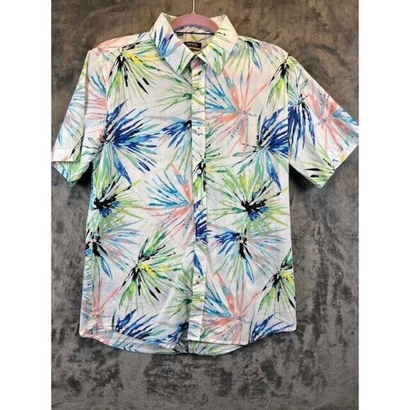 Portbella tailored fit multicolor button up short sleeve men's size L - Picture 1 of 6